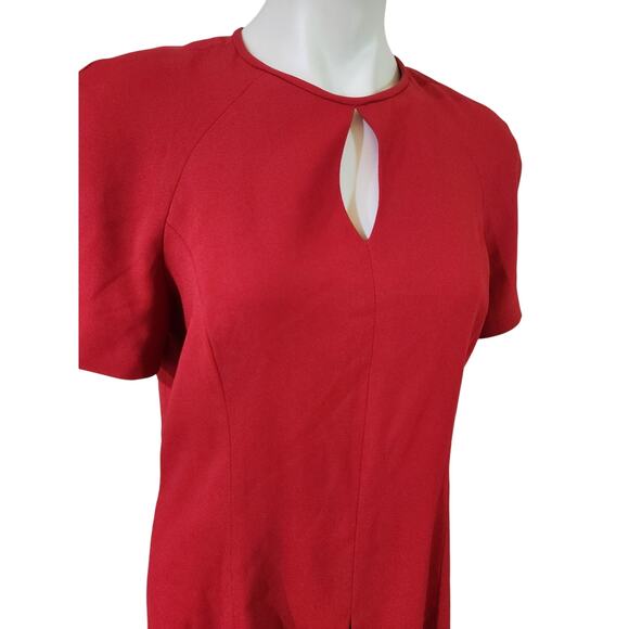 Vintage Jacqueline Ferrar size 12 Red office dress layered - Picture 3 of 6